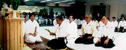 Shinto rites held on 9th June 2002 at Japan Club for the opening ceremony, purifying participant's spirit and place as well.